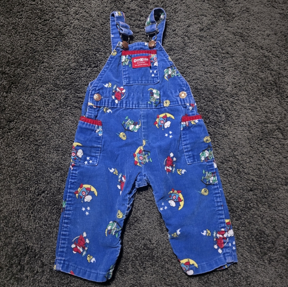 Vtg OshKosh B'gosh Blue  Overalls with Mouse Charcter